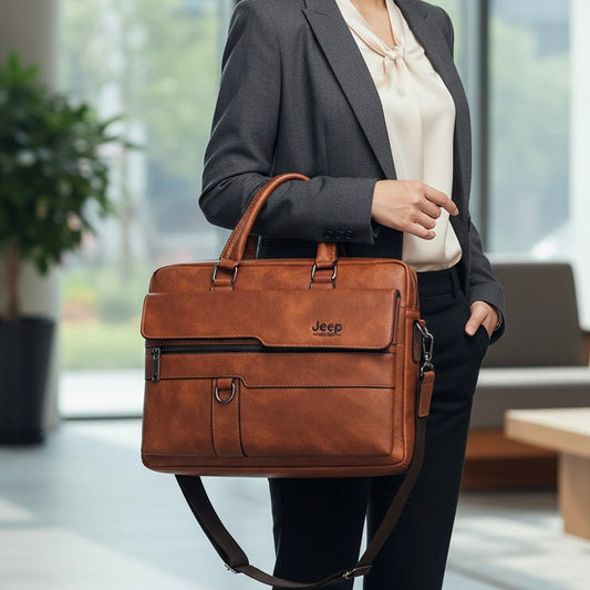 Sac Business Professionnel JEEP Buluo en cuir split premium