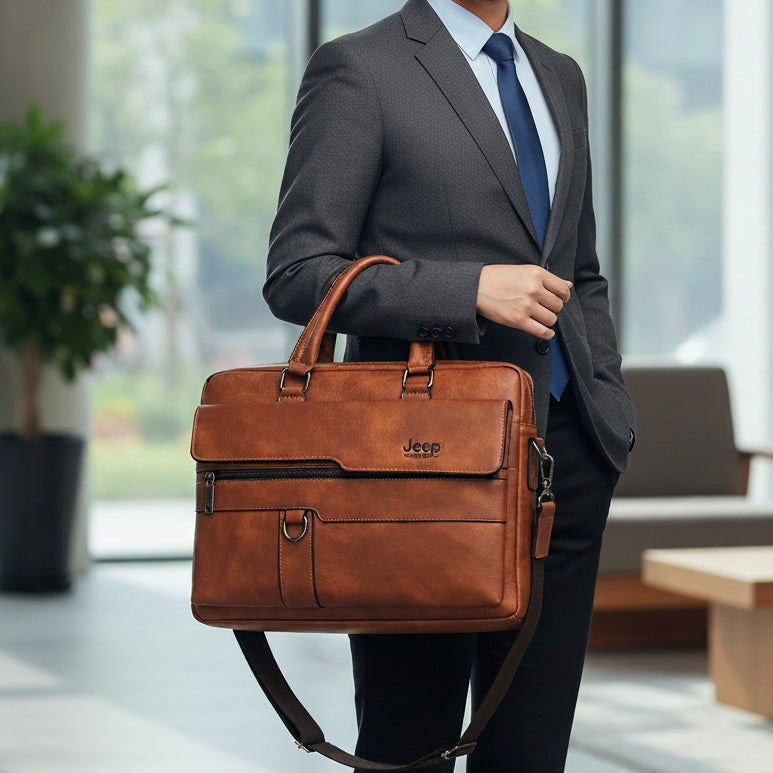 Sac Business Professionnel JEEP Buluo en cuir split premium